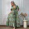 Khaki/Menta Virágokkal