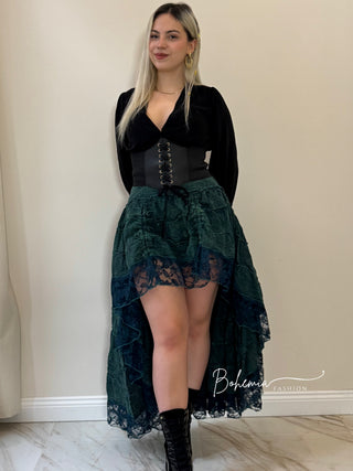 Aszimmetrikus csipkés szoknya