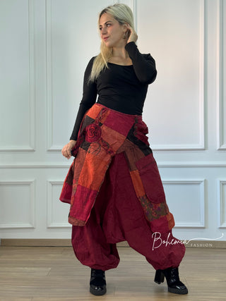 Patchwork részletes aladdin nadrág