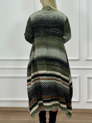 Kötött gyapjúkeverék ruha és kardigán