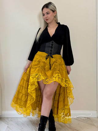 Aszimmetrikus csipkés szoknya