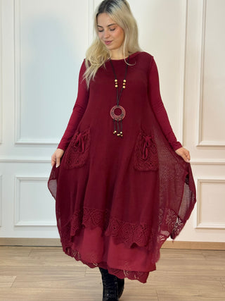 Dupla rétegű hosszú ruha