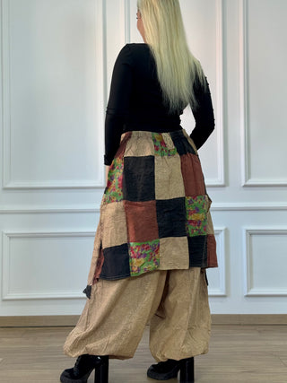 Patchwork részletes aladdin nadrág