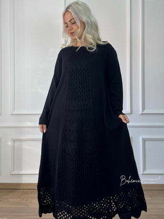 Hosszú kötött gyapjúkeverék ruha