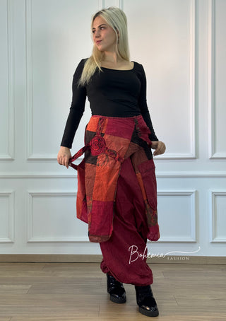 Patchwork részletes aladdin nadrág