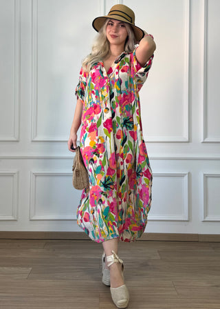 Galléros zsebes nyári ruha