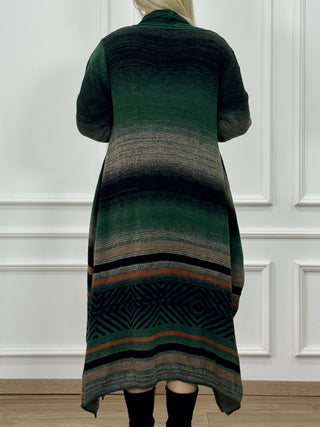 Kötött gyapjúkeverék ruha és kardigán