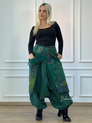 Patchwork részletes aladdin nadrág