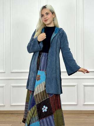 Hímzett bársonyhatású kardigán