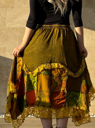 Patchwork szoknya - Sárga