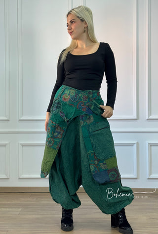 Patchwork részletes aladdin nadrág