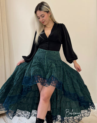 Aszimmetrikus csipkés szoknya