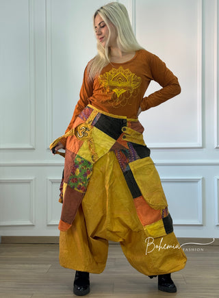 Patchwork részletes aladdin nadrág