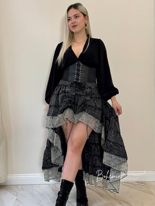 Aszimmetrikus csipkés szoknya