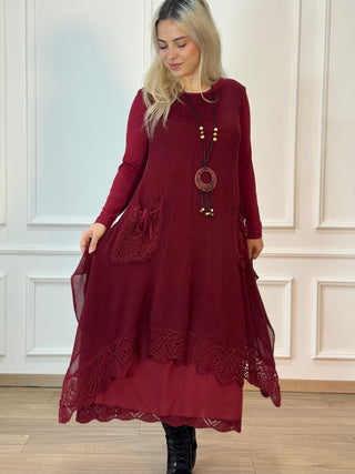 Dupla rétegű hosszú ruha