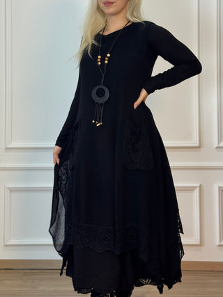 Dupla rétegű hosszú ruha