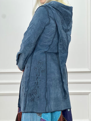 Hímzett bársonyhatású kardigán