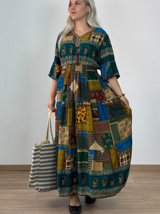 Rochie maxi din viscoză cu model