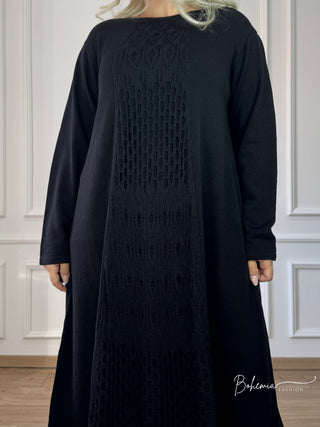 Hosszú kötött gyapjúkeverék ruha