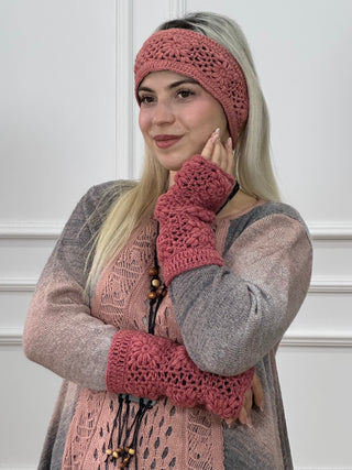 Kézműves gyapjú kézmelegítő és fejpánt