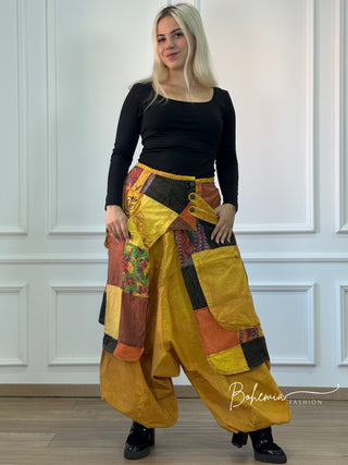 Patchwork részletes aladdin nadrág