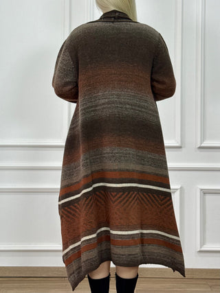 Kötött gyapjúkeverék ruha és kardigán