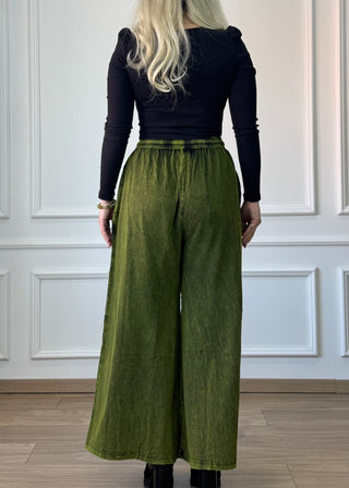 Pantaloni din bumbac cu decor floral