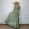 Khaki/Menta Virágokkal