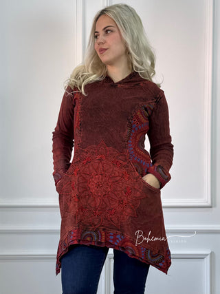 Kőmosott mandalás pulóver