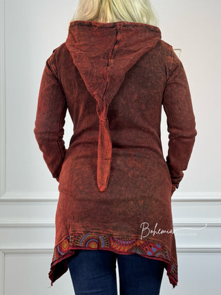 Kőmosott mandalás pulóver