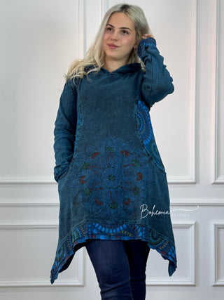 Kőmosott mandalás pulóver