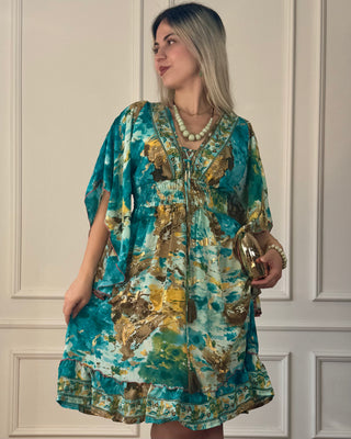 Rochie scurtă cu corset în zona pieptului