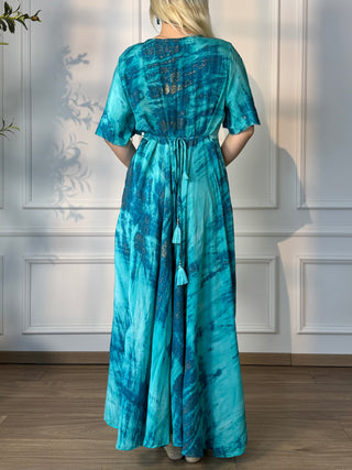 Rochie maxi cu decolteu în formă de inimă