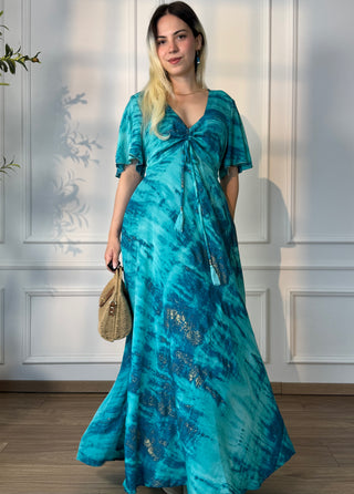 Rochie maxi cu decolteu în formă de inimă