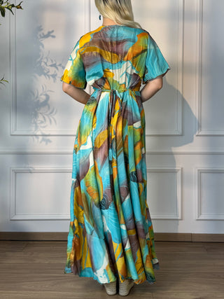 Rochie maxi cu decolteu în formă de inimă