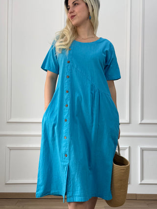 Rochie din bumbac cu nasturi