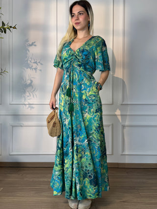 Rochie maxi cu decolteu în formă de inimă