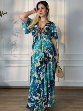 Rochie maxi cu decolteu în formă de inimă