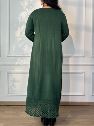 Long knitted wool blend dress