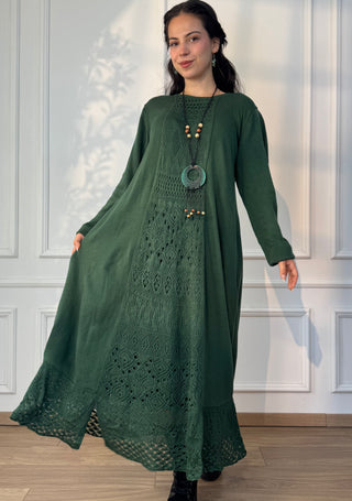 Long knitted wool blend dress
