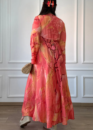 Rochie indiană cu mâneci lungi