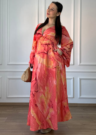 Rochie indiană cu mâneci lungi
