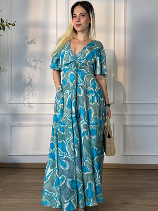 Rochie maxi cu decolteu în formă de inimă
