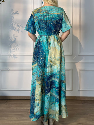 Rochie maxi cu decolteu în formă de inimă