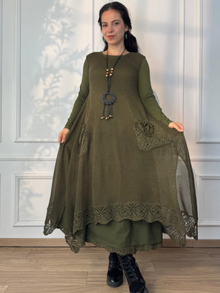 Double layered long dress