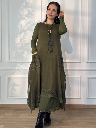 Double layered long dress