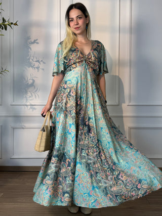 Rochie maxi cu decolteu în formă de inimă