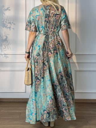 Rochie maxi cu decolteu în formă de inimă