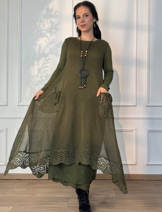 Double layered long dress