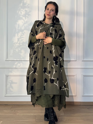 Wool blend hooded cloak